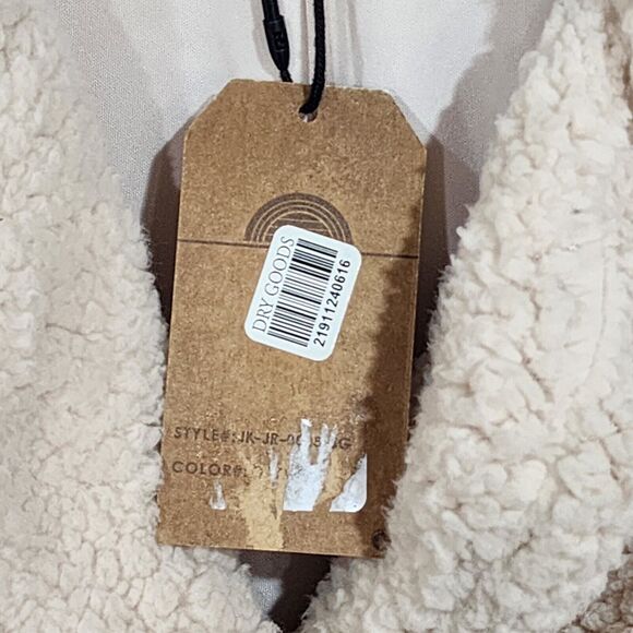 1 Sunset Lane Sherpa Jacket Coat Button Up Front Pockets Cream Large - Picture 8 of 10